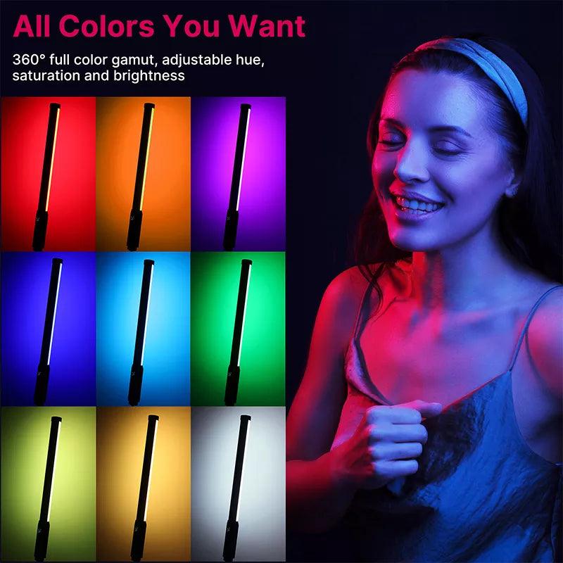 Handheld RGB Colorful Stick Light with Adjustable Color Temperature and Dynamic Light Effects  ourlum.com   