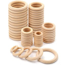 Natural Wood Rings Assortment for Macrame DIY Crafts and Jewelry Making - Various Sizes Available  ourlum.com Natural Wood 15MM 100PCS 