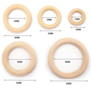 Natural Wood Rings Assortment for Macrame DIY Crafts and Jewelry Making - Various Sizes Available  ourlum.com   