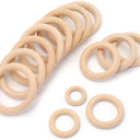 Natural Wood Rings Assortment for Macrame DIY Crafts and Jewelry Making - Various Sizes Available  ourlum.com   