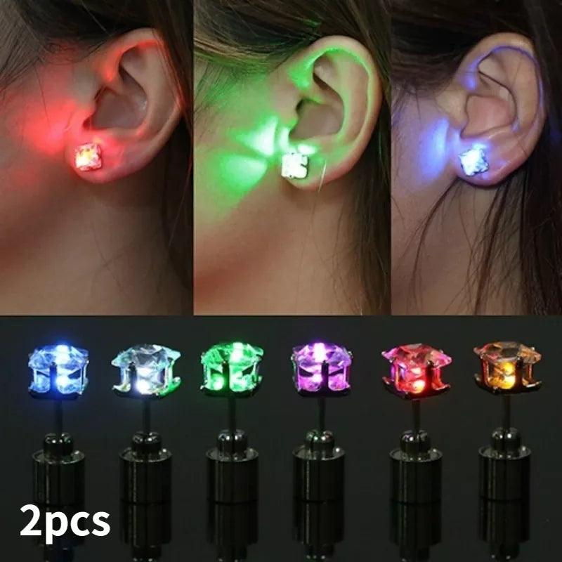 LED Light Up Stud Earrings for Boys and Girls - Festive Glow-in-the-Dark Jewelry  ourlum.com   
