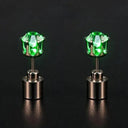 LED Light Up Stud Earrings for Boys and Girls - Festive Glow-in-the-Dark Jewelry  ourlum.com 2PCS Green  