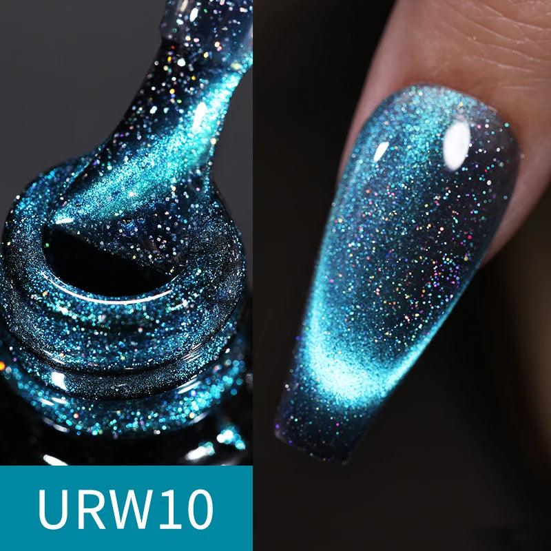 Dynamic Cat Magnetic Glitter Reflective Nail Gel Kit for Stunning Nail Art  ourlum.com URW10  