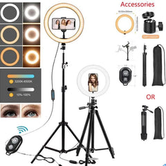 Adjustable LED Ring Light with Remote Control: Pro Lighting Kit for Visuals