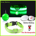 Glowing LED Safety Collar with Pendant for Small Dogs and Cats - Rechargeable USB - Night Visibility Solution  ourlum.com Green Button Battery XS Neck 28-38 CM United State