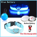 Glowing LED Safety Collar with Pendant for Small Dogs and Cats - Rechargeable USB - Night Visibility Solution  ourlum.com Blue Button Battery XS Neck 28-38 CM United State