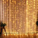 Enchanting USB LED Curtain Garland for Christmas, Holidays, and Weddings  ourlum.com warm white United State 3MX1M  100LED