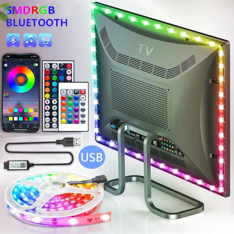 LED RGB Bluetooth Strip Light with Self-adhesive Backing  ourlum.com   