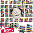 Bulk Pack of 100 Dog Collar With Bells Adjustable Necklace - Pet Shop Rabbit Neck Strap  ourlum.com MH-MIX 100Pcs MixColor 