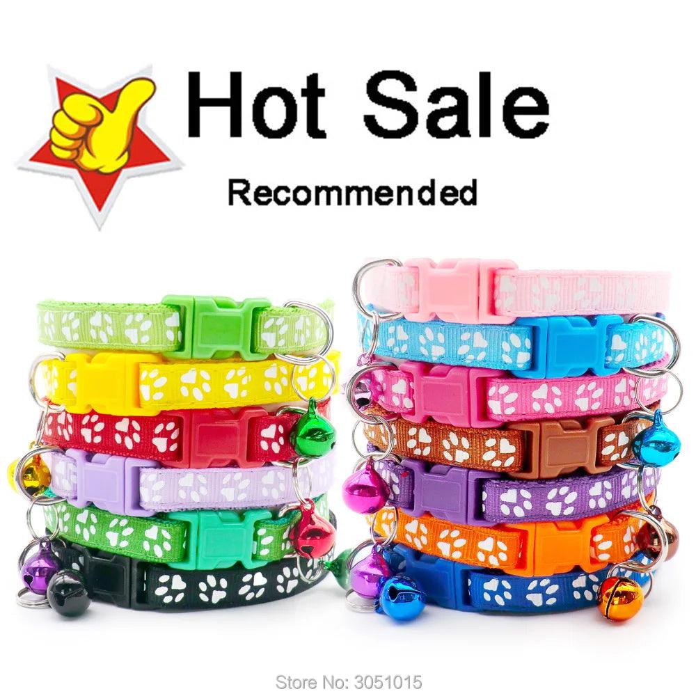 Bulk Pack of 100 Dog Collar With Bells Adjustable Necklace - Pet Shop Rabbit Neck Strap  ourlum.com   