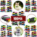 Bulk Pack of 100 Dog Collar With Bells Adjustable Necklace - Pet Shop Rabbit Neck Strap  ourlum.com HF-MIX 100Pcs MixColor 