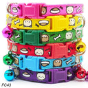 Bulk Pack of 100 Dog Collar With Bells Adjustable Necklace - Pet Shop Rabbit Neck Strap  ourlum.com FC43 100Pcs MixColor 