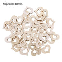 Rustic Wooden Wedding Table Ornaments with Mini Love Shapes  ourlum.com 50pcs 40mm  