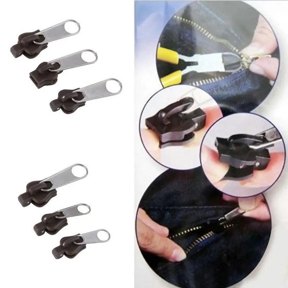 Universal Zipper Repair Kit - Easy Fix for All Zipper Sizes - Durable Metal Teeth Rescue for Sewing Clothes - 3 Sizes Available 12/6Pcs  ourlum.com   